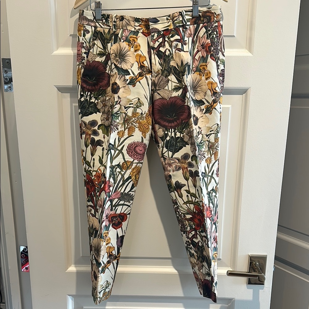 Zara Floral Print Chino Trousers